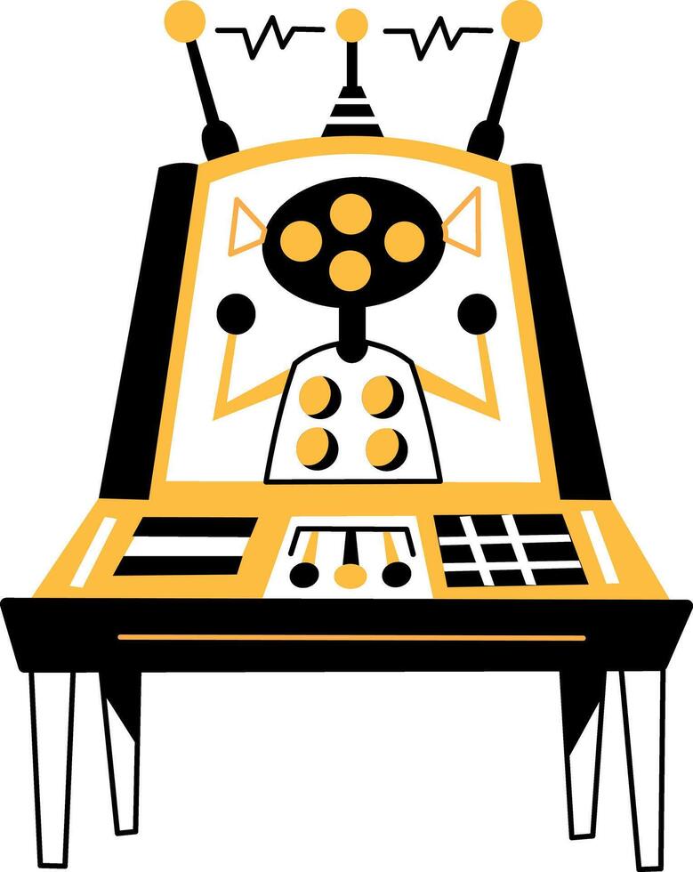 Ai translator bot illustration in hand drawn stye vector