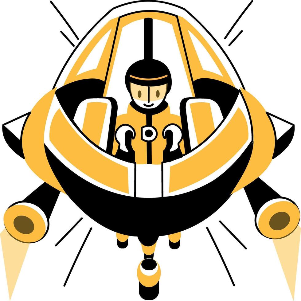 A hand drawn illustration of a spacecraft vector