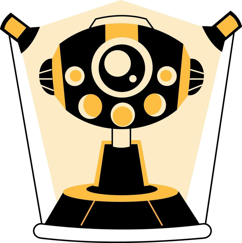 Robotic eye illustration in hand drawn style vector