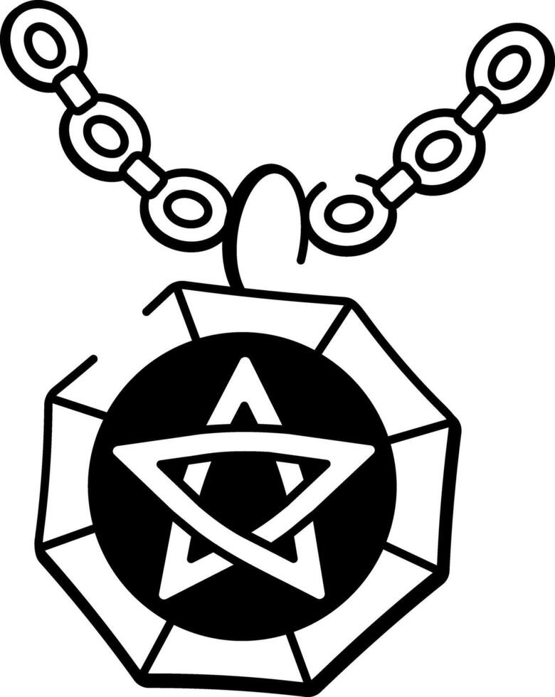 Hand drawn style icon of cursed necklace vector