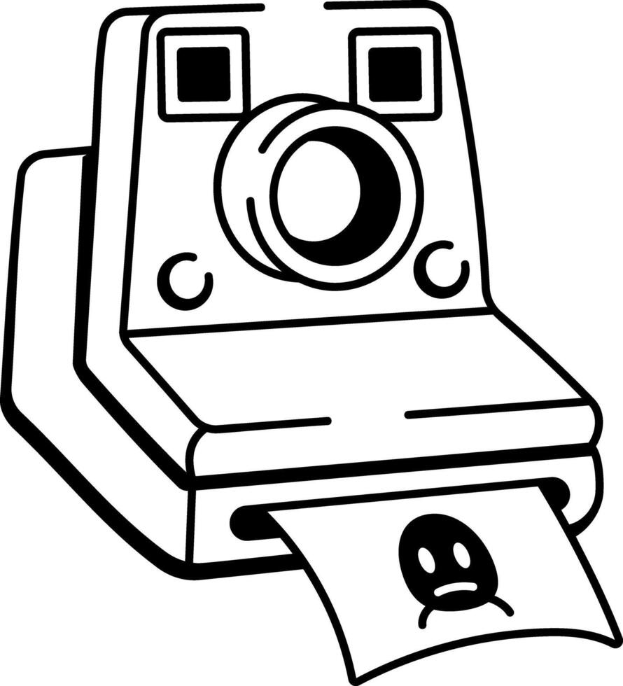 A sketchy style icon of Halloween camera vector