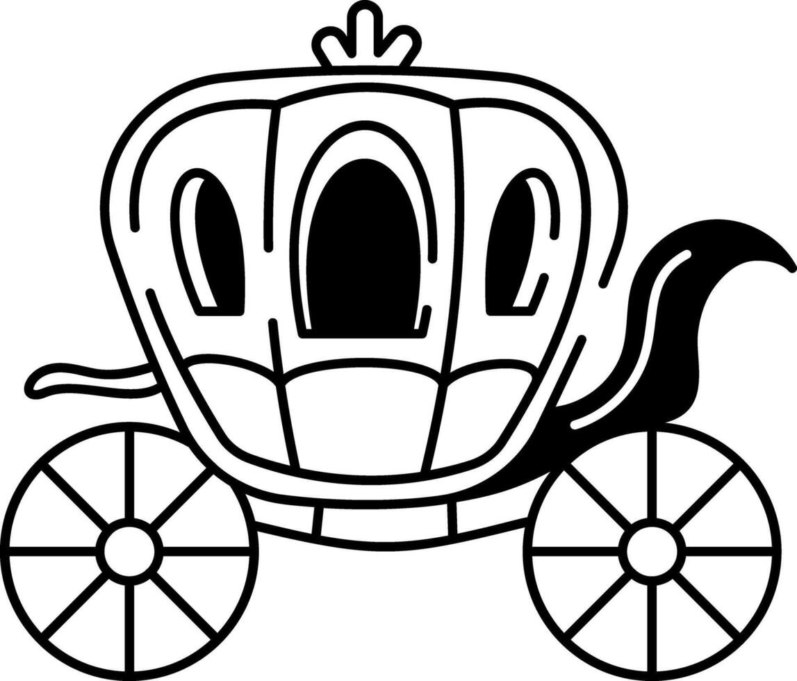 Hand drawn style icon of carriage vector