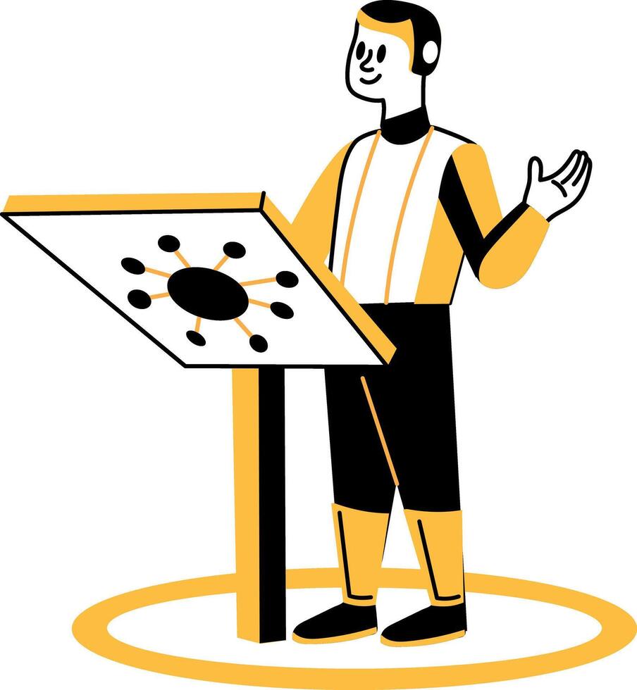 Hand drawn illustration of an ai scientist vector