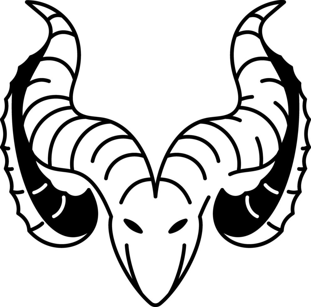 A doodle style icon of demon horns vector