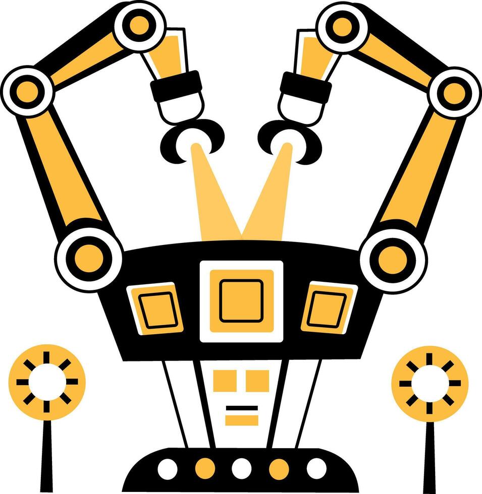 A hand drawn illustration of a futuristic robot vector