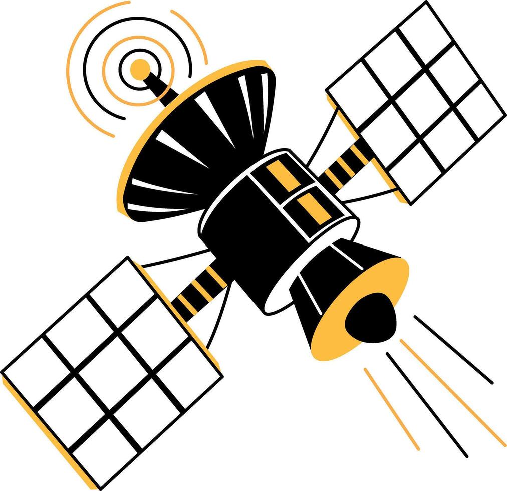 Ai satellite illustration in hand drawn style vector
