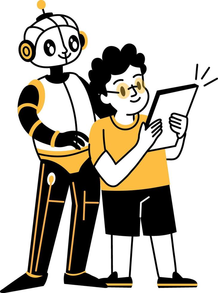 A hand drawn illustration of a smart assistant vector