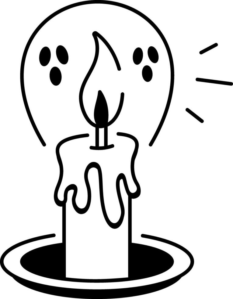 A sketchy style icon of Halloween candle vector