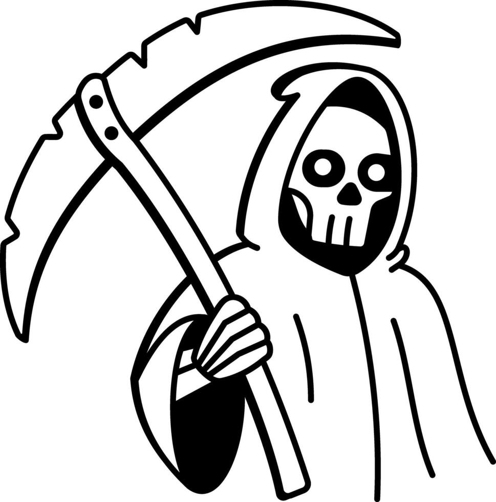 A sketchy style icon of grim reaper vector