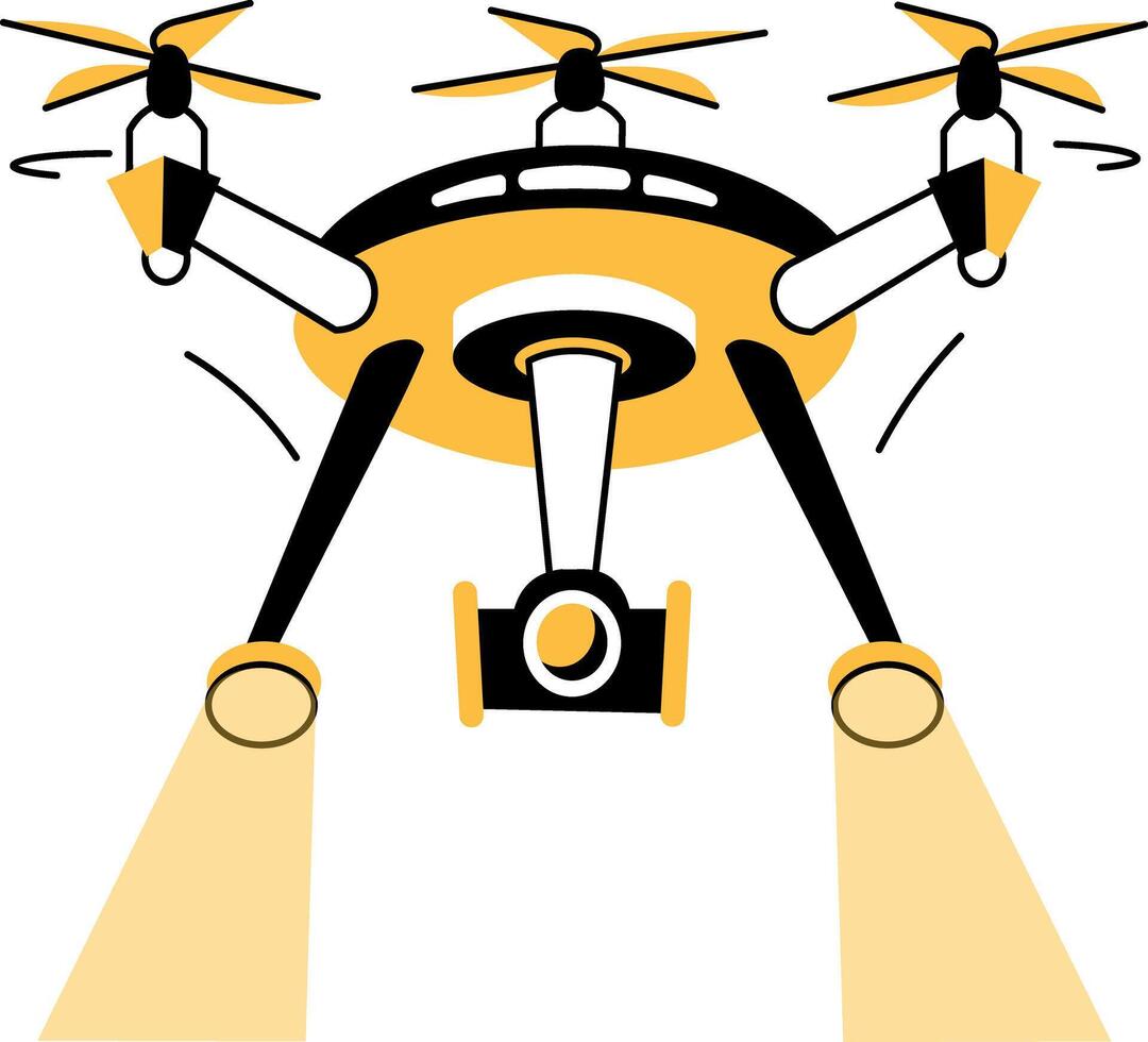 A hand drawn illustration of a drone camera vector