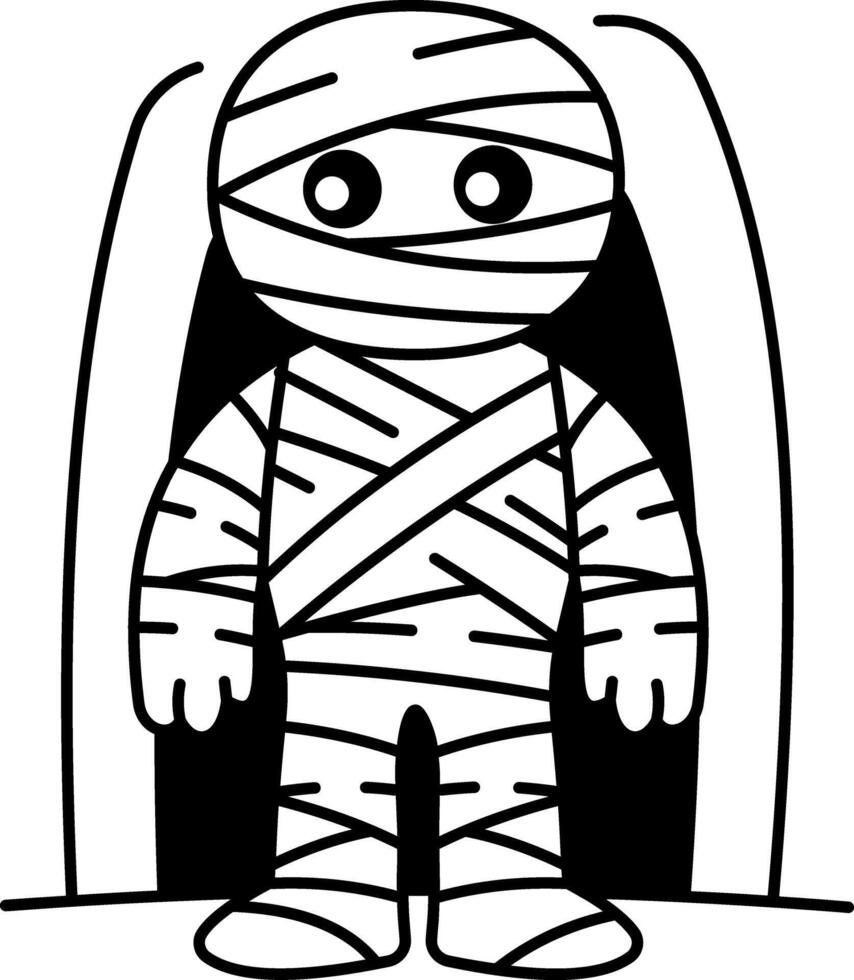 A sketchy style icon of Halloween mummy vector