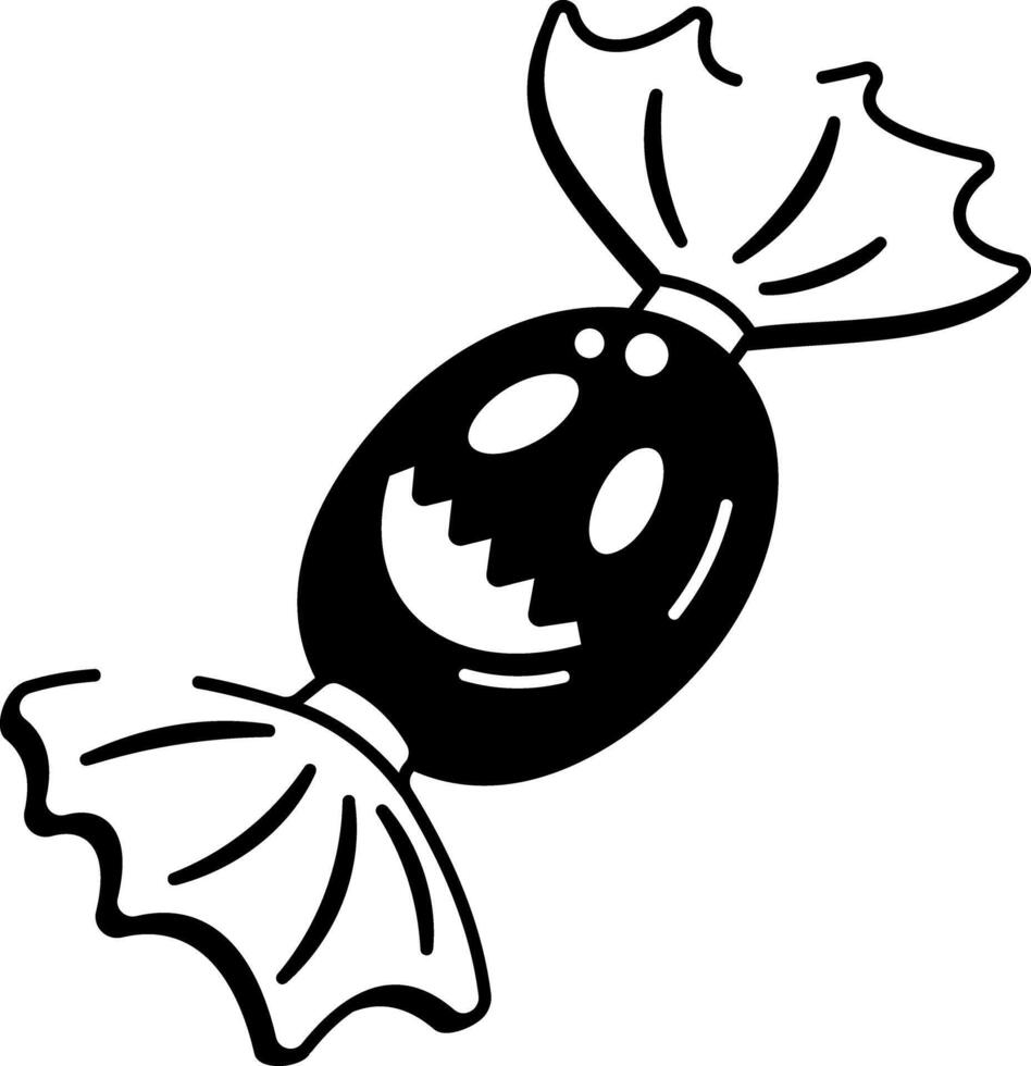 Hand drawn style icon of Halloween toffee vector