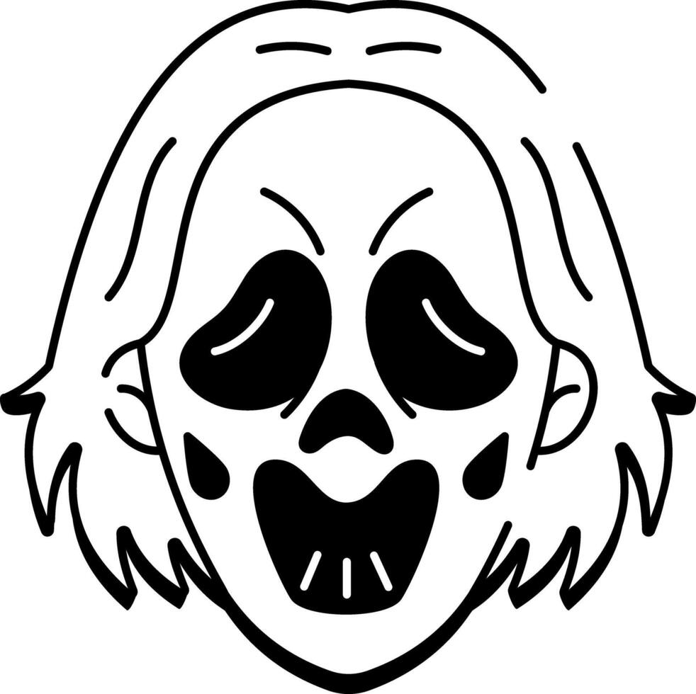 A sketchy style icon of ghostly face vector