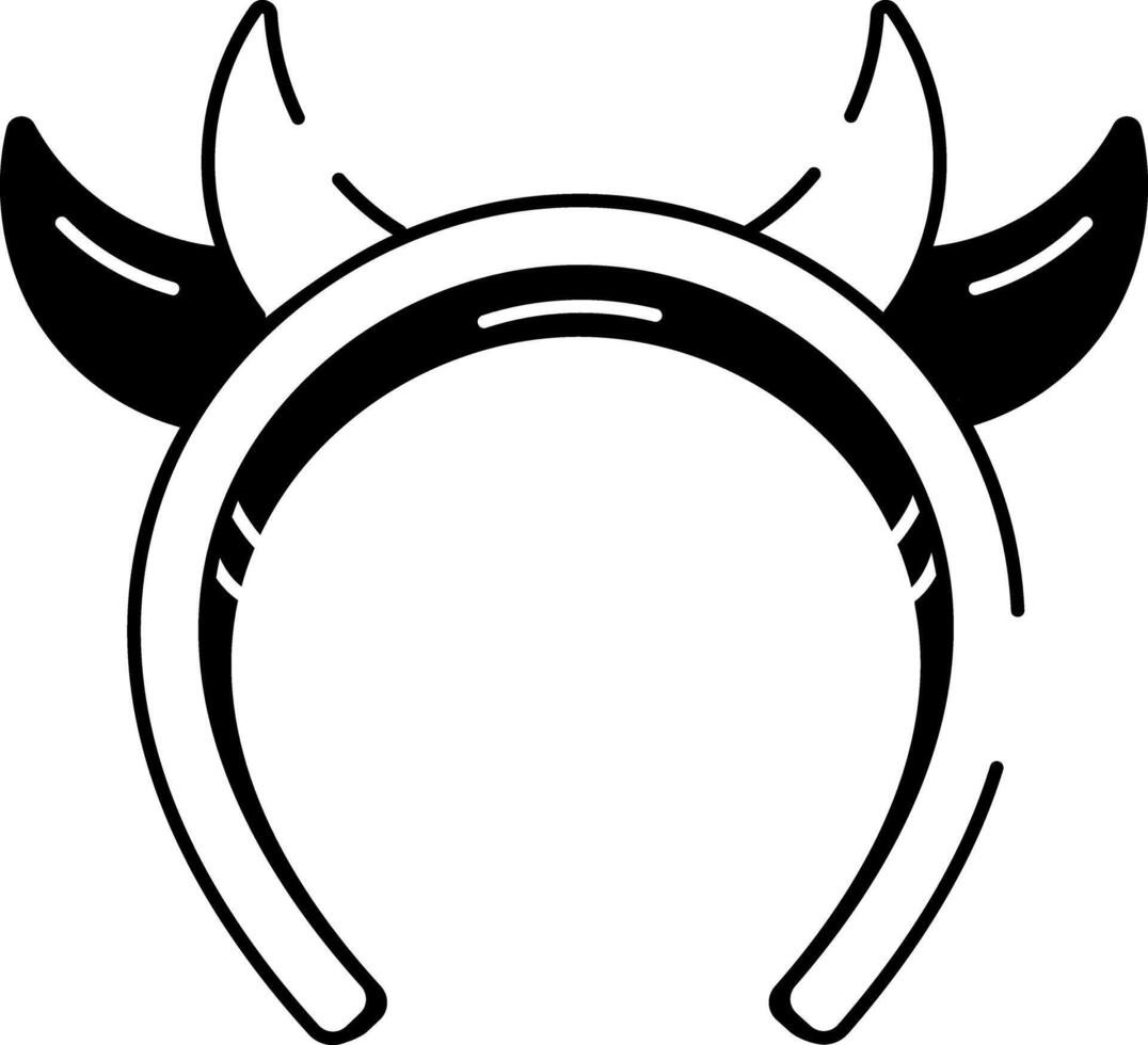 A sketchy style icon of devil headband vector