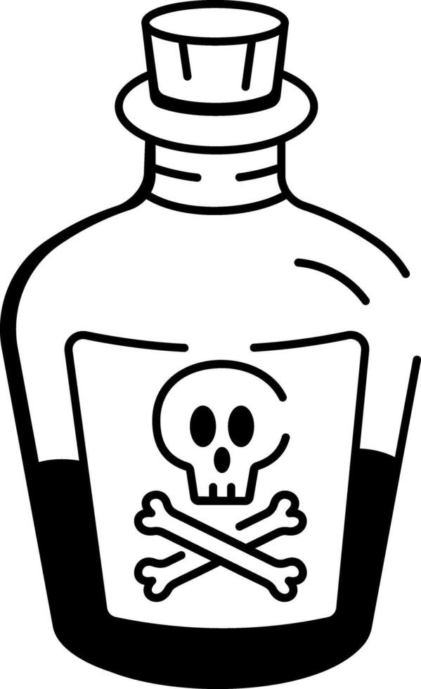 Hand drawn style icon of poison bottle vector