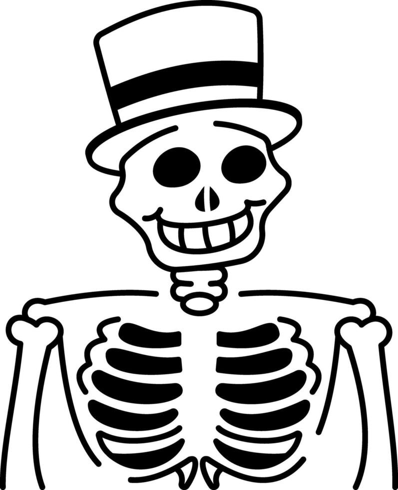 Hand drawn style icon of skeleton vector