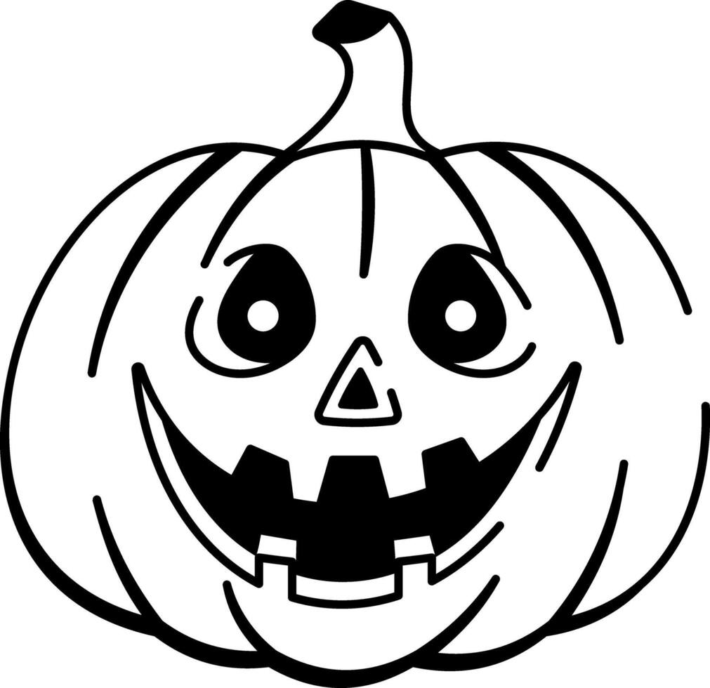 Hand drawn style icon of scary pumpkin vector