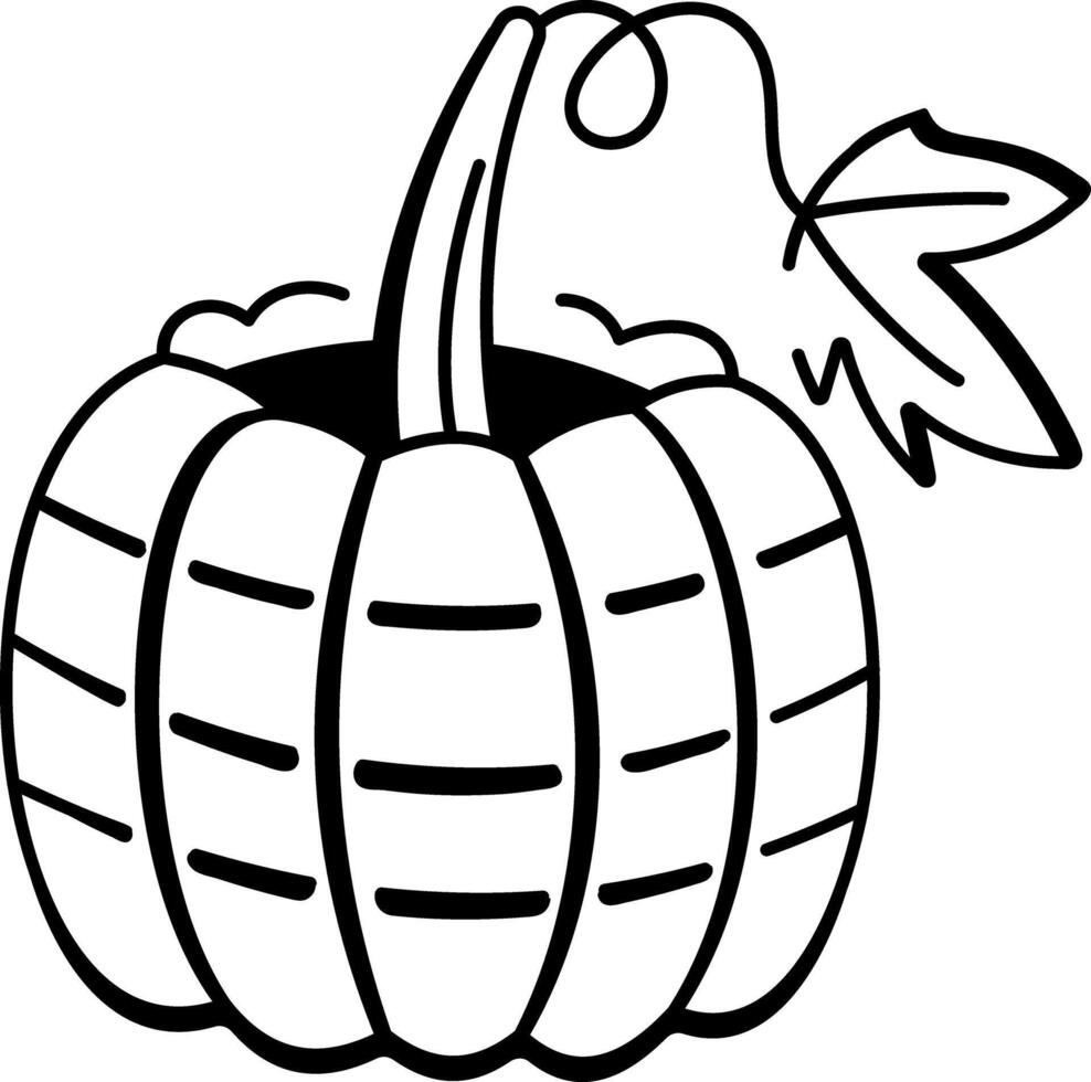 A doodle style icon of pumpkin vector