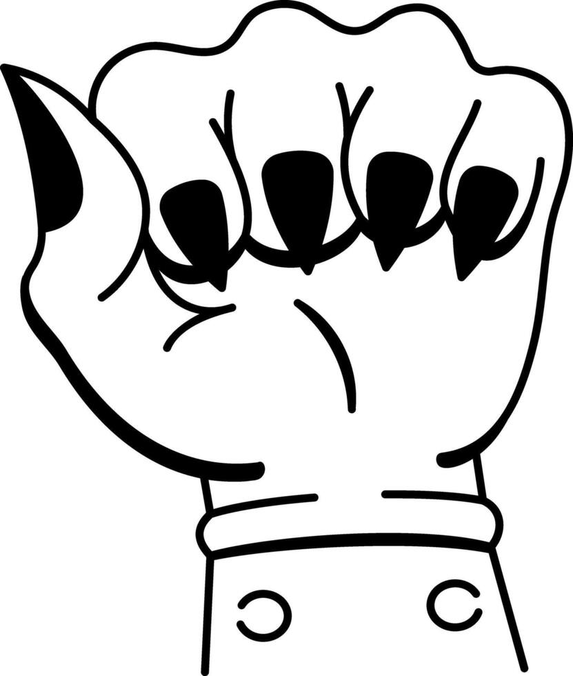 A sketchy style icon of demon hand vector
