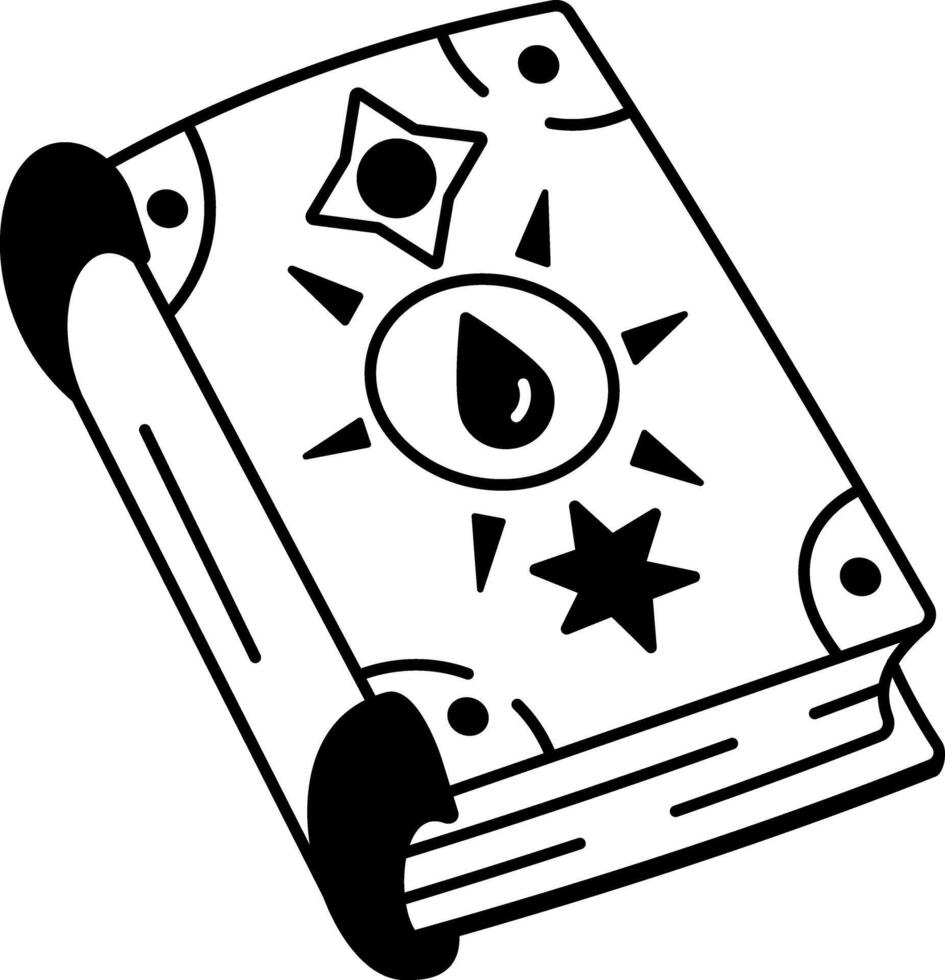 Hand drawn style icon of witch book vector