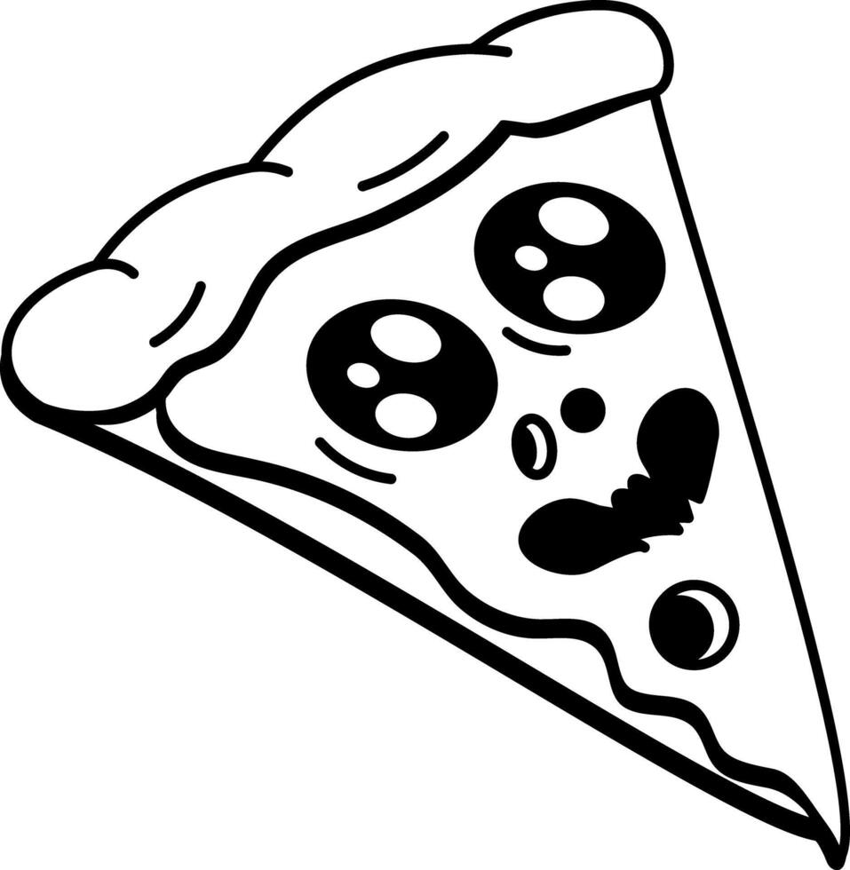 A sketchy style icon of spooky pizza vector