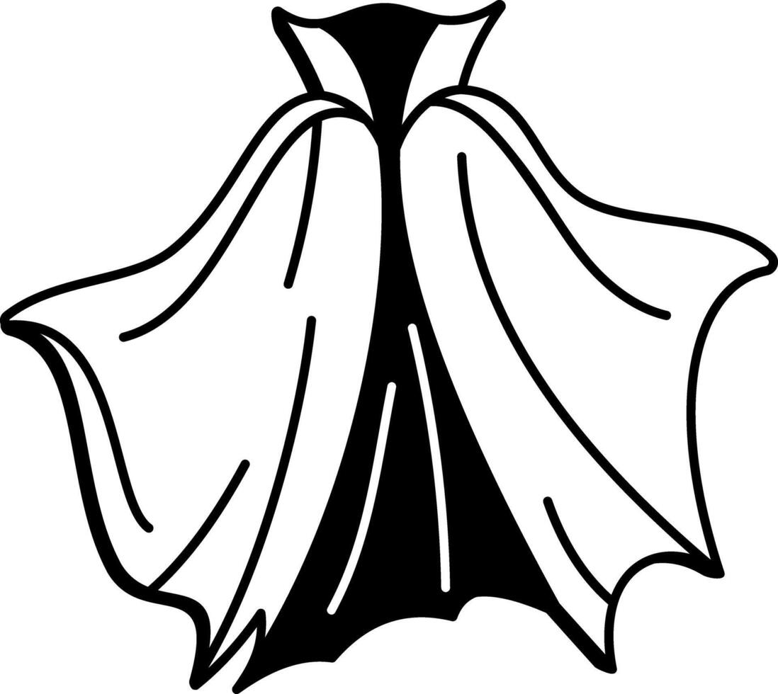 Hand drawn style icon of Halloween cape vector