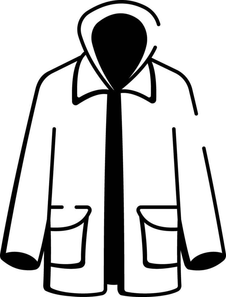 A doodle style icon of autumn raincoat vector