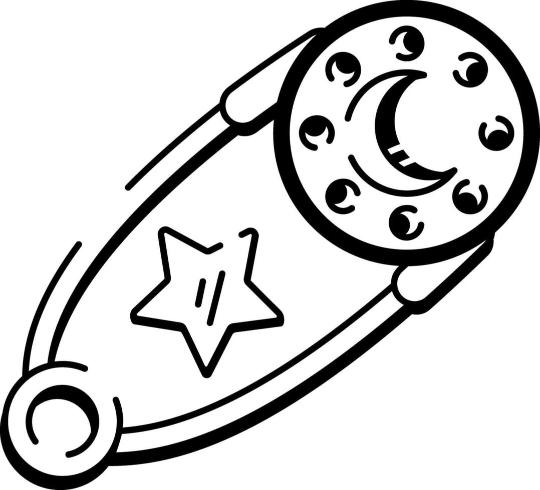 A sketchy style icon of witch brooch vector