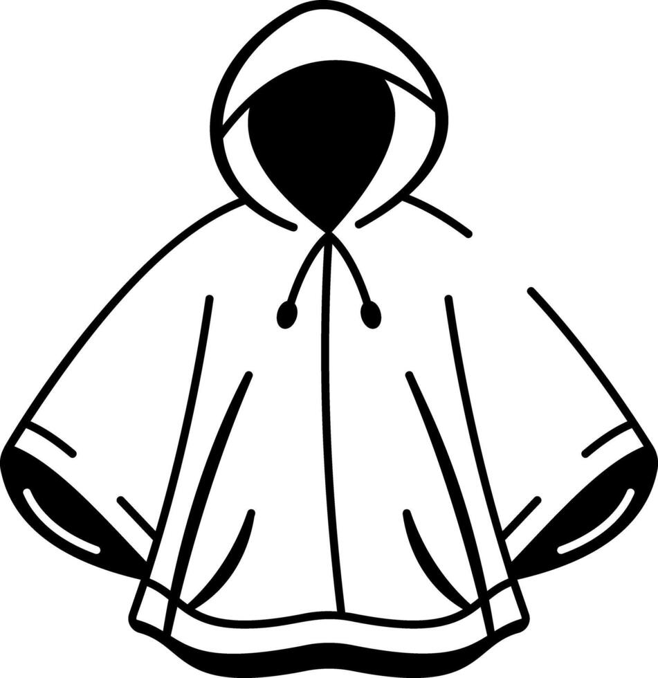 Handed poncho icon in doodle style vector