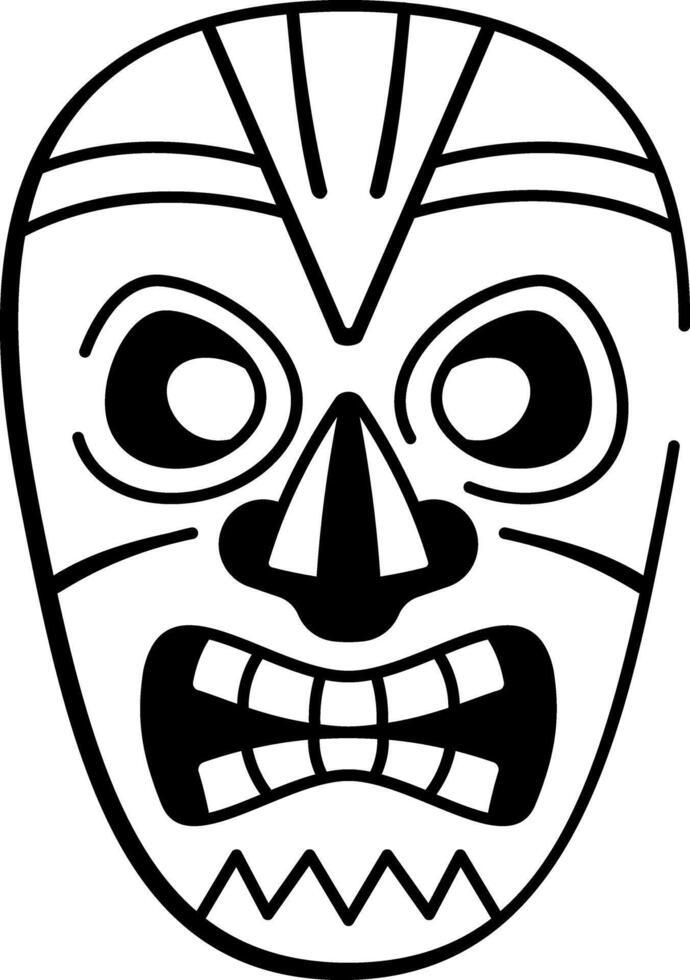 A doodle style icon of voodoo mask vector