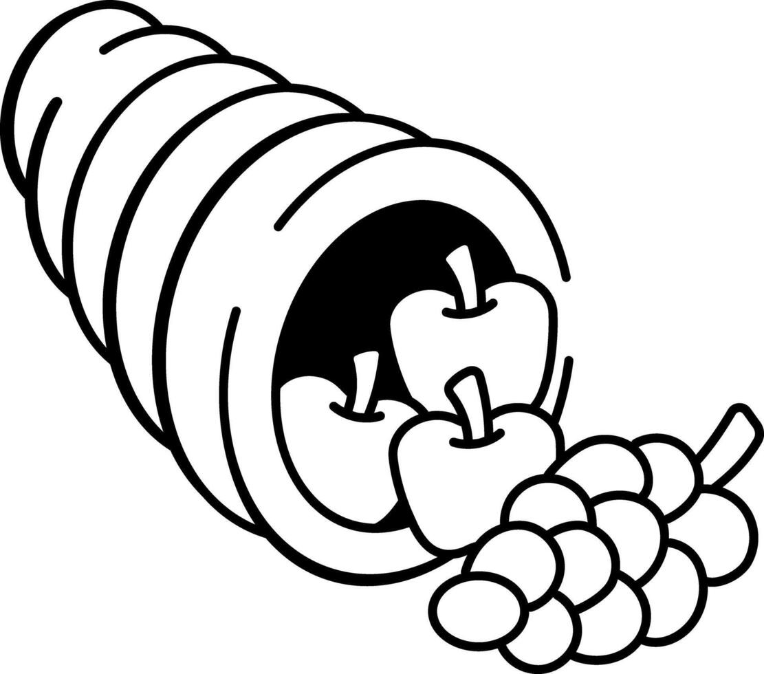 A doodle style icon of cornucopia vector