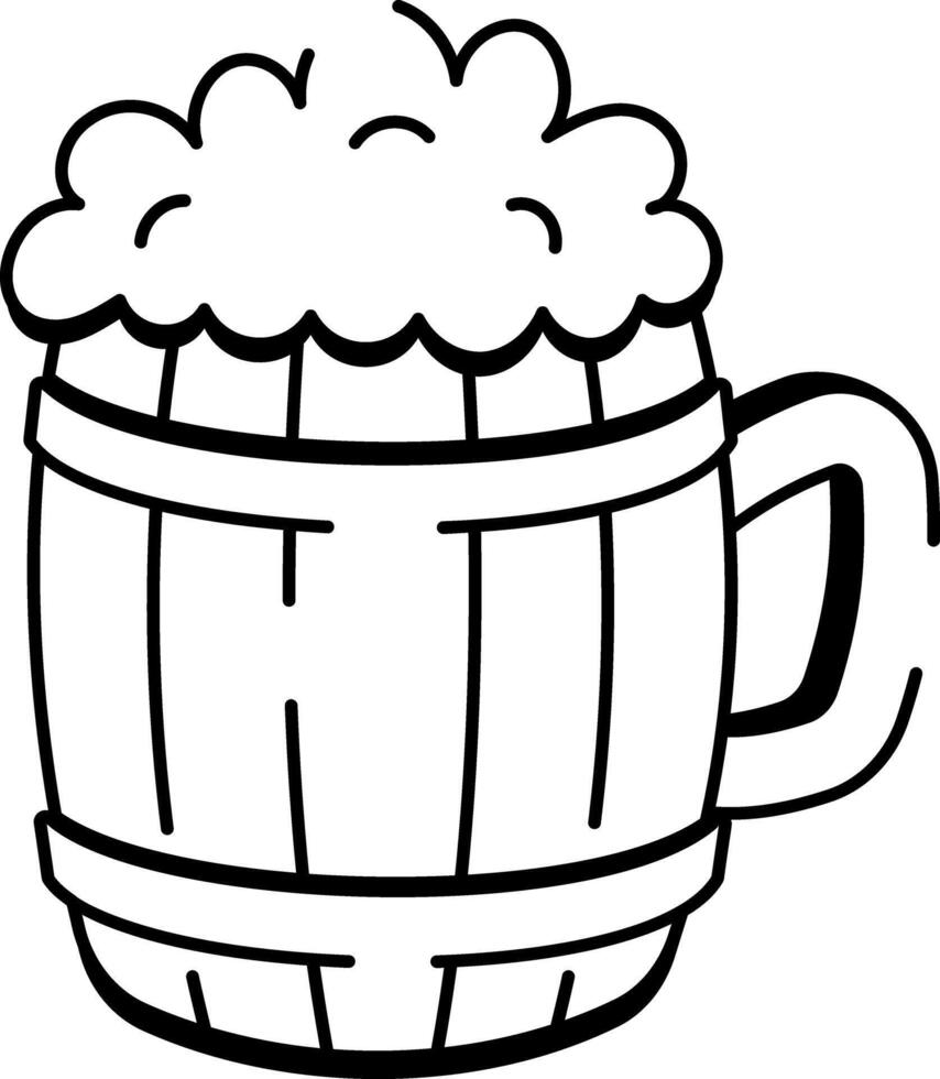 Cider mug icon in hand drawn style vector