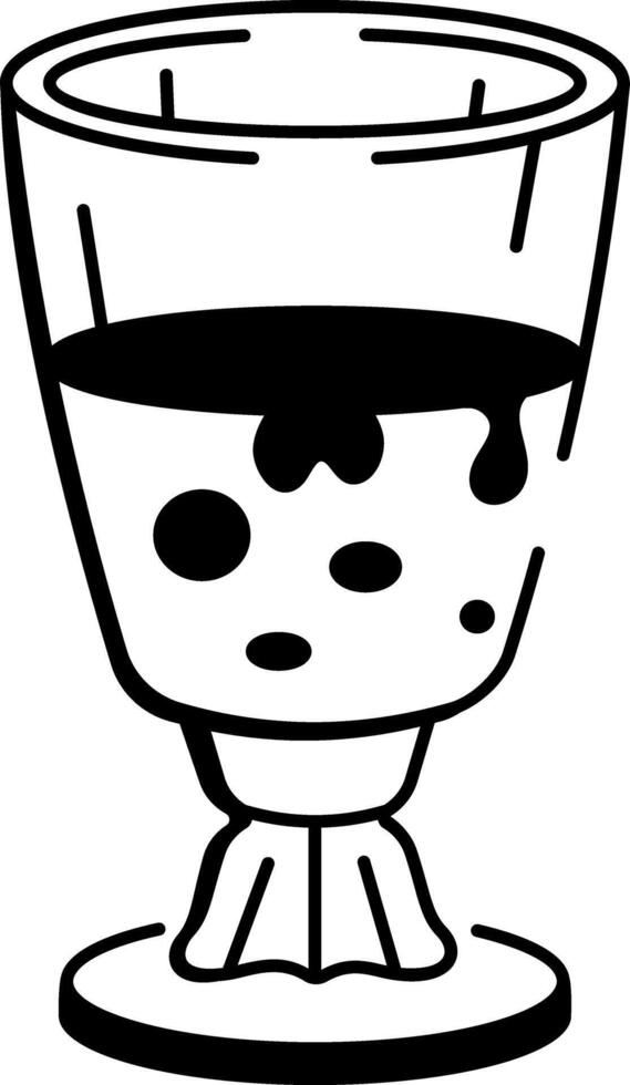 A sketchy style icon of scary drink vector