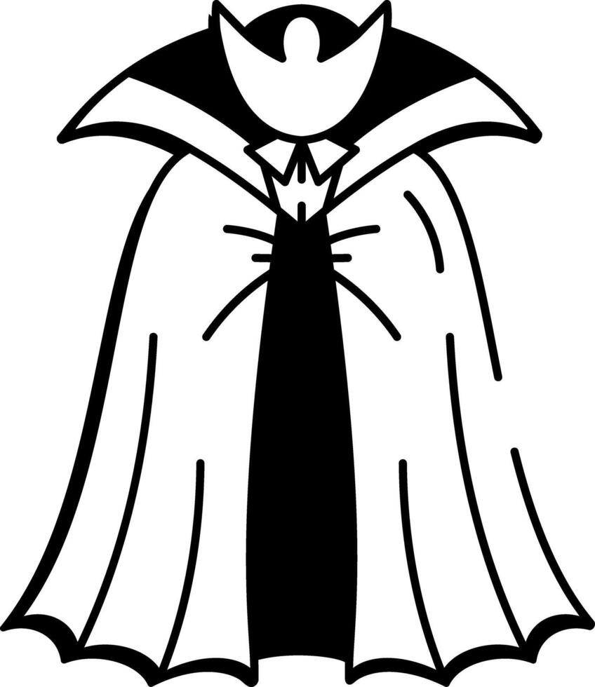 A sketchy style icon of vampire cape vector