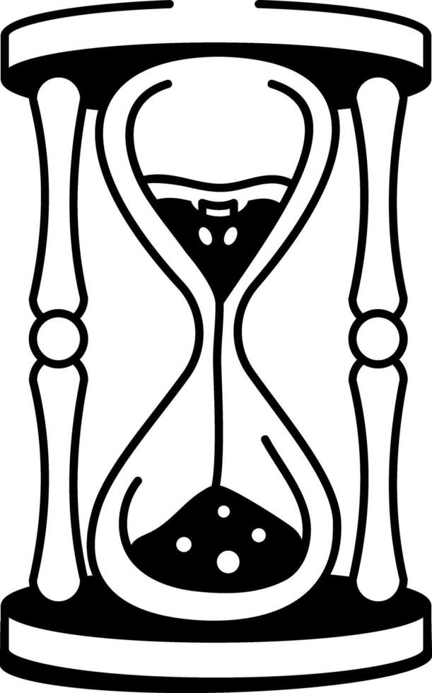 A doodle style icon of hourglass vector