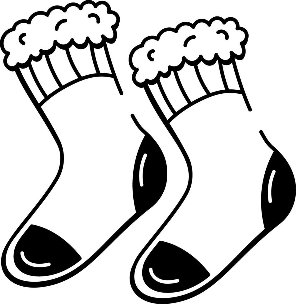 Cozy socks icon in doodle style vector