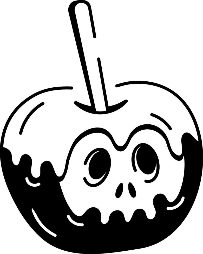 Hand drawn style icon of spooky apple vector