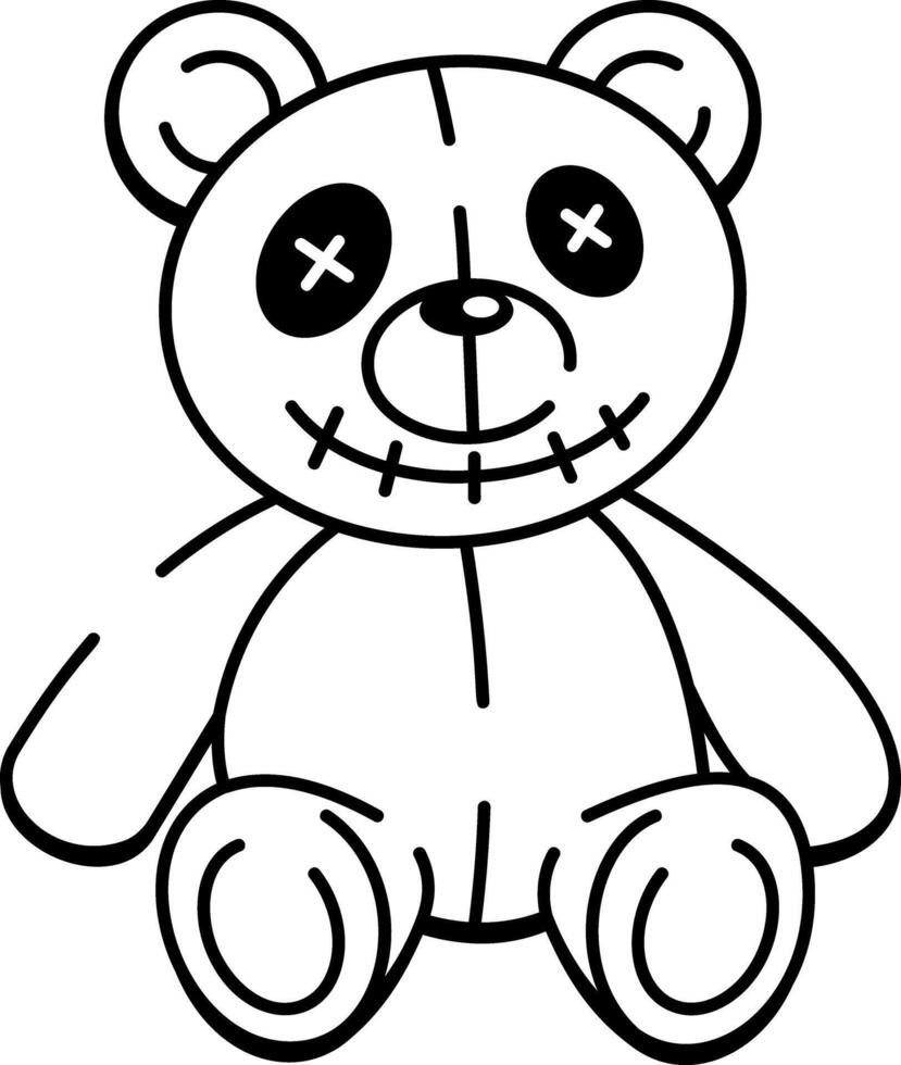 A doodle style icon of spooky bear vector