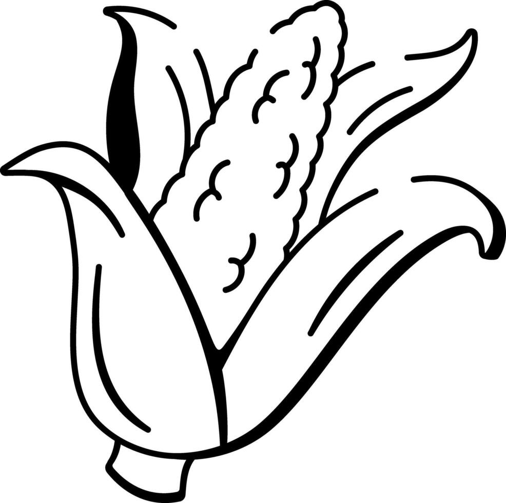 A doodle style icon of corn vector