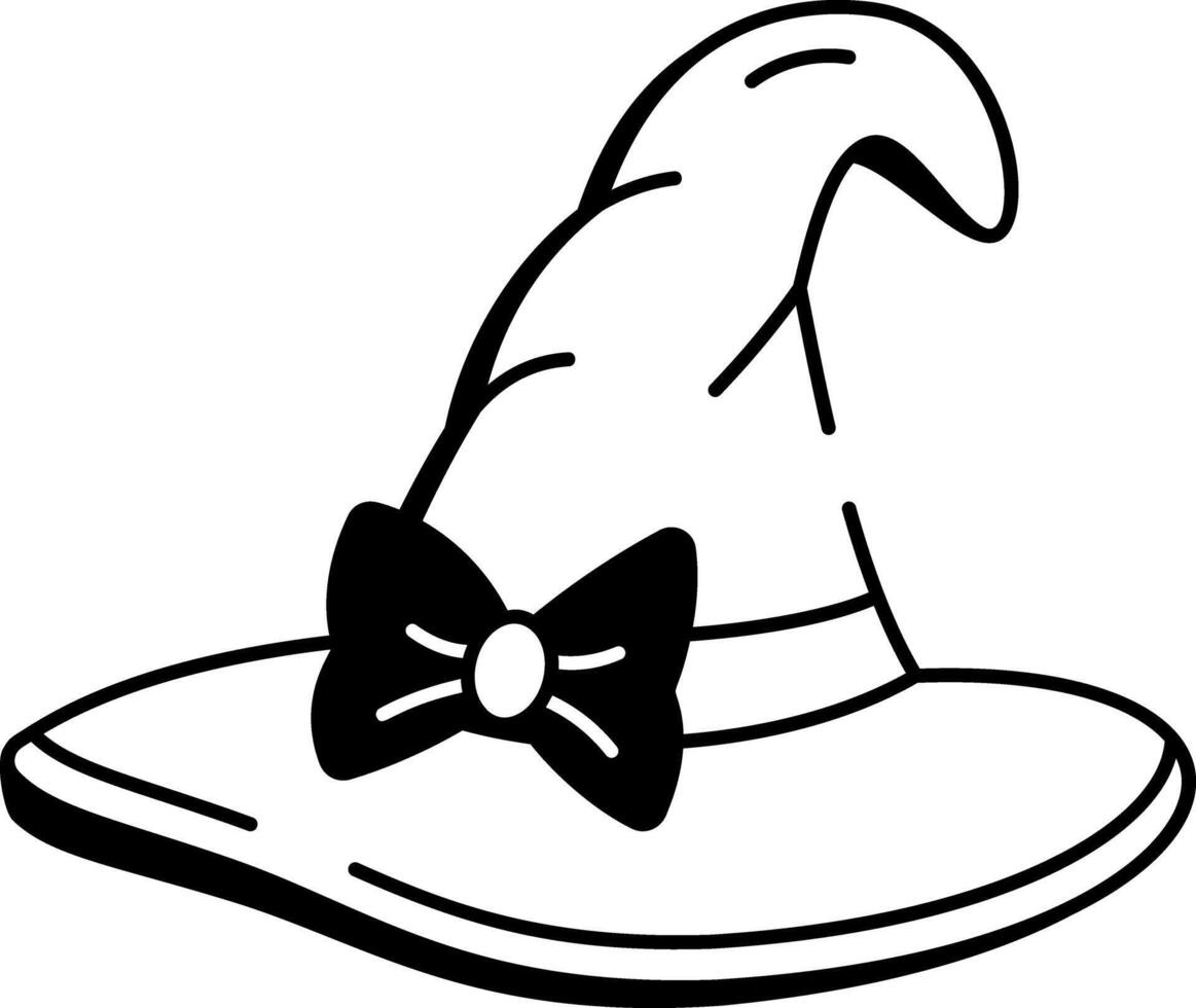 A doodle style icon of witch hat vector