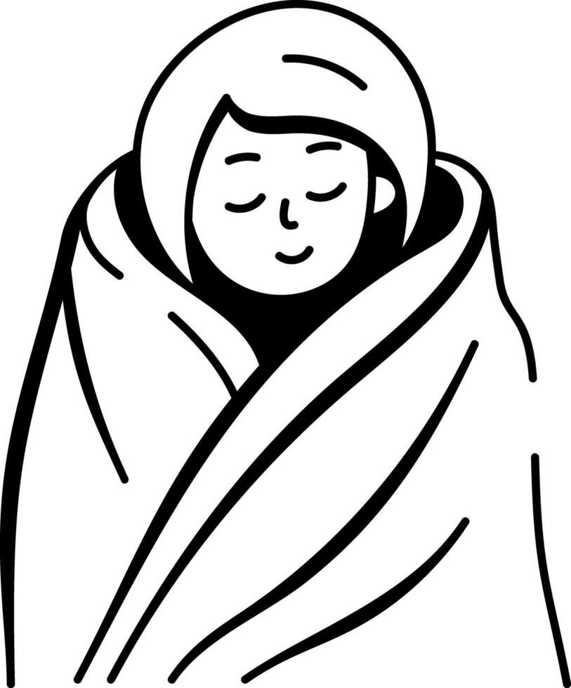 A doodle style icon of cozy blanket vector