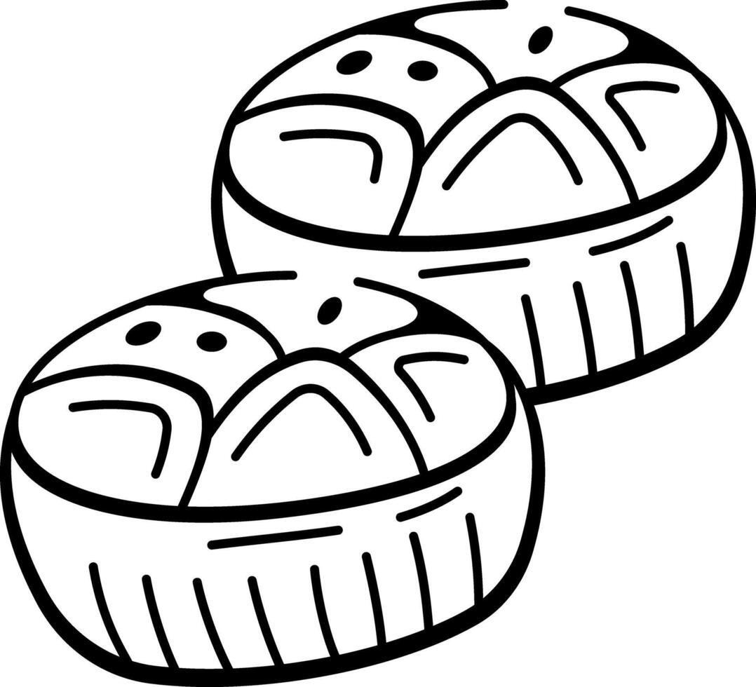 A hand drawn style icon of baked sweet vector