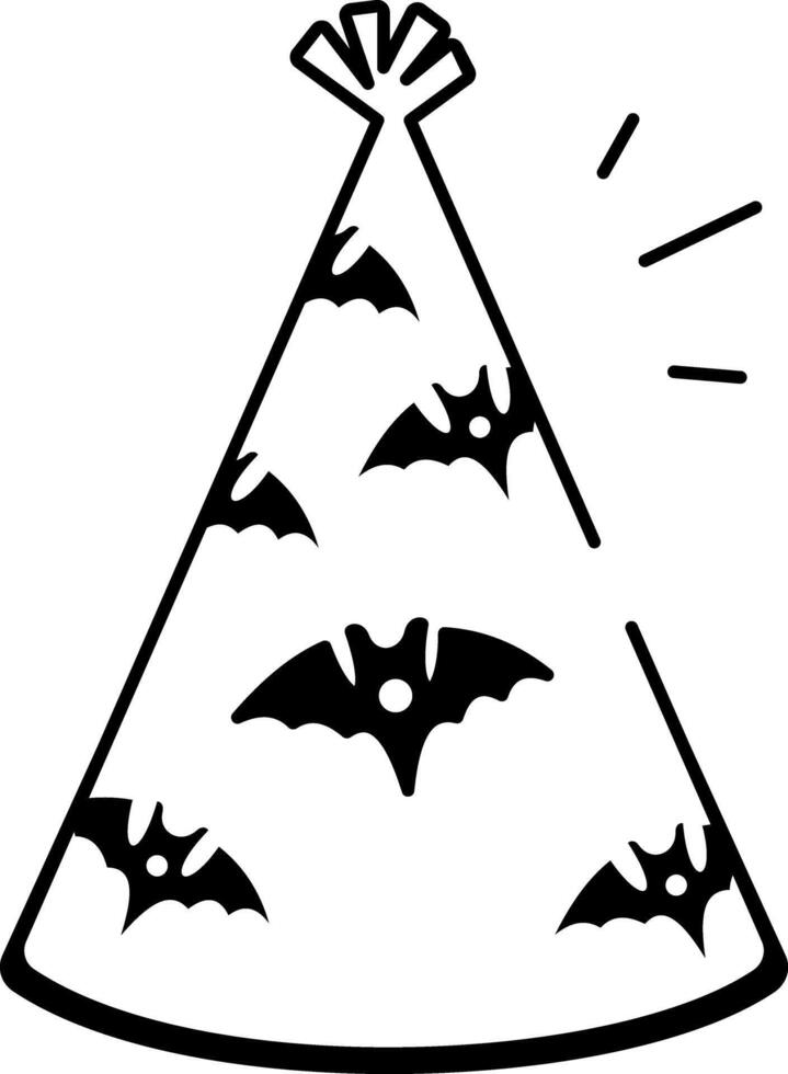 A sketchy style icon of party hat vector