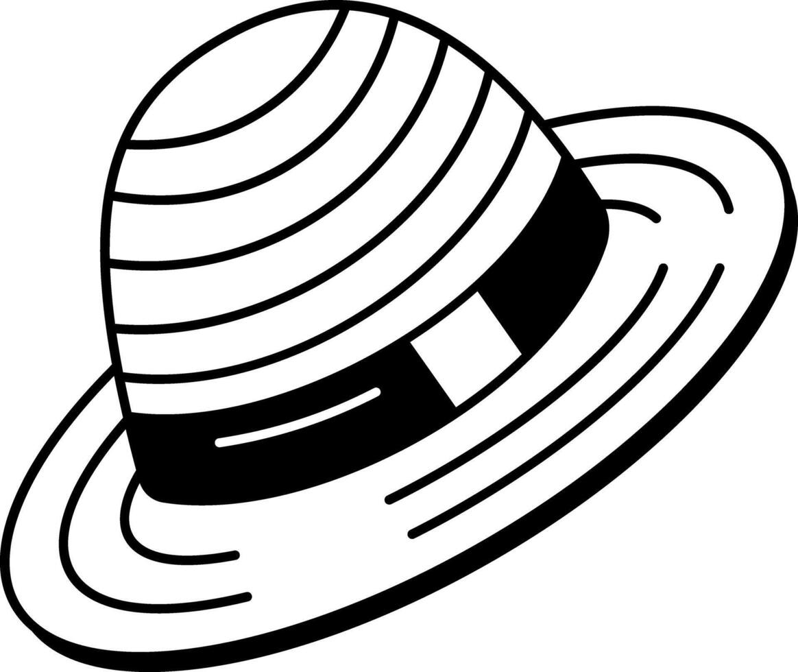 Farmer hat icon in doodle style vector