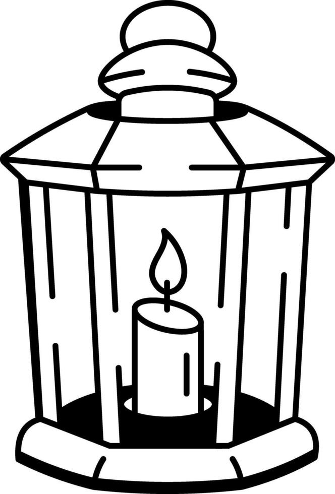 A hand drawn style icon of lantern vector