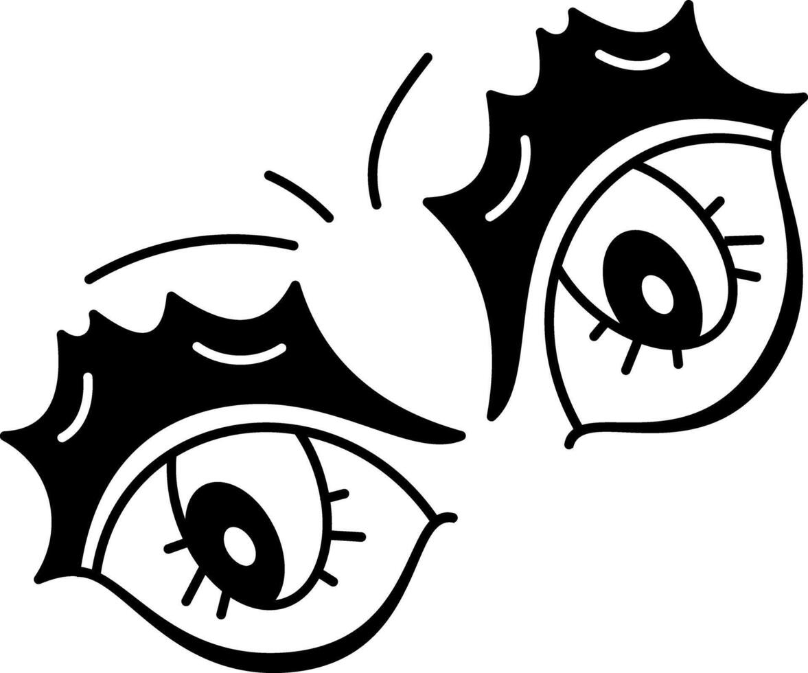 A doodle style icon of spooky eyes vector