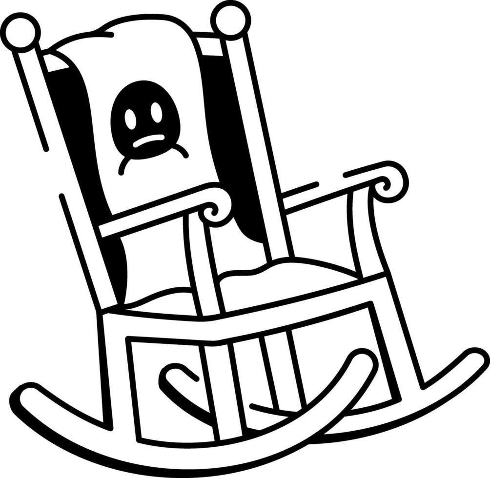 A sketchy style icon of rocking chair vector