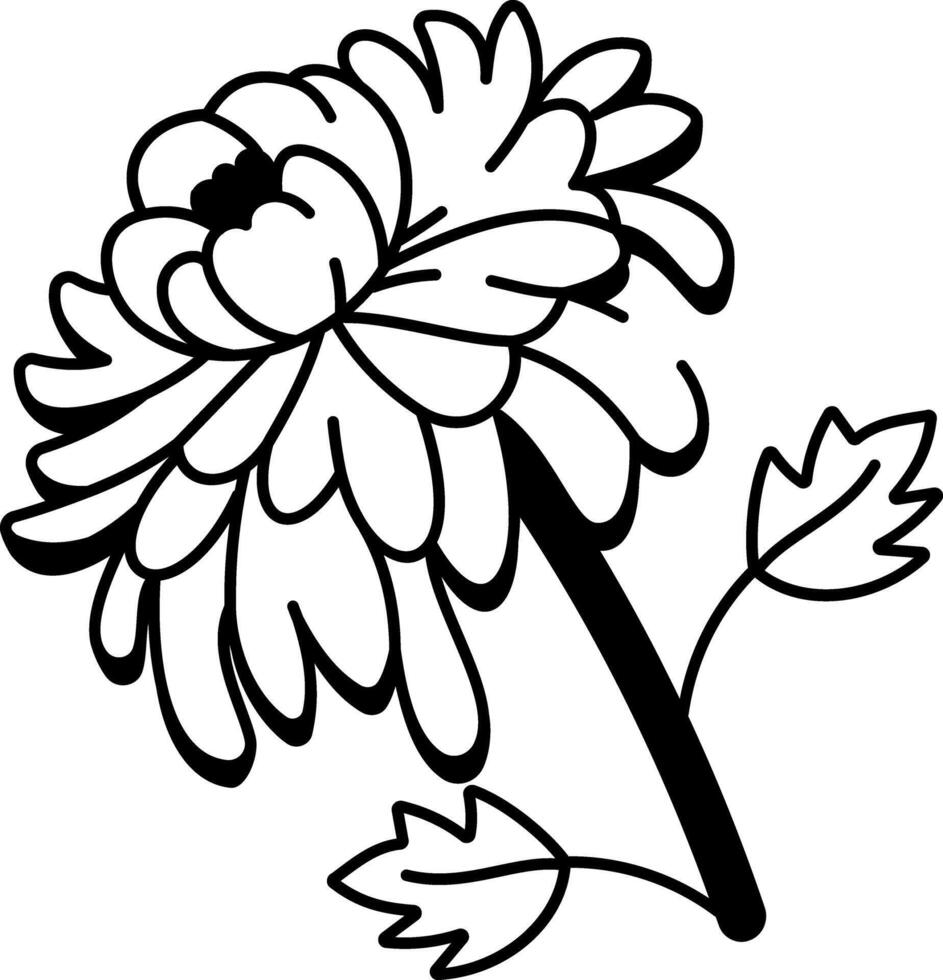 Dried flower icon in doodle style vector