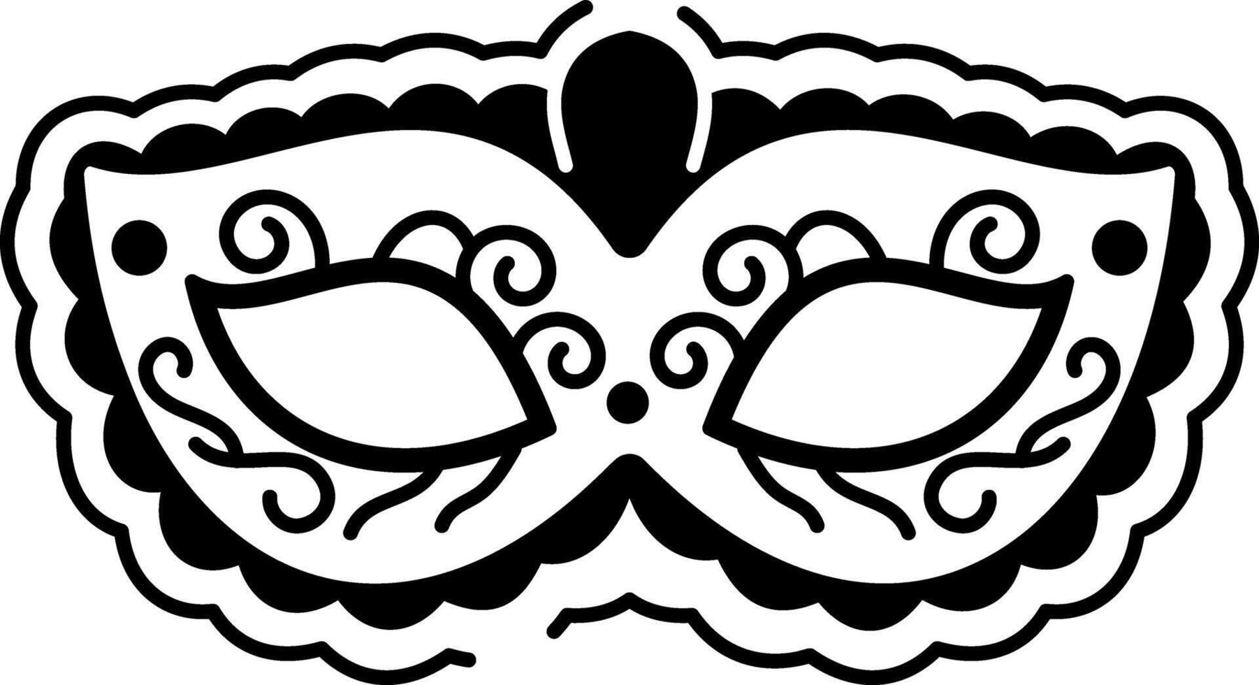A doodle style icon of lace mask vector