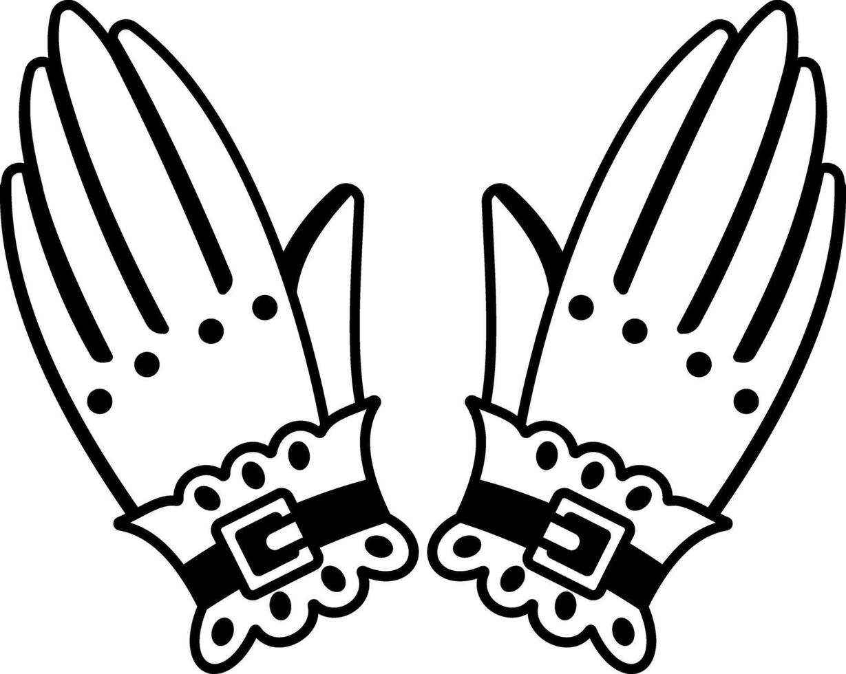 Hand drawn style icon of witch gloves vector